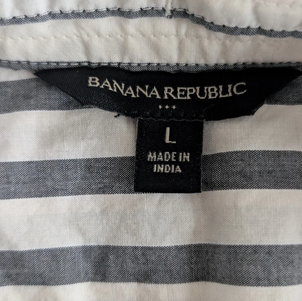 Banana Republic Loose Fit Slightly Cropped Button Down Striped Shirt - Picture 5 of 8